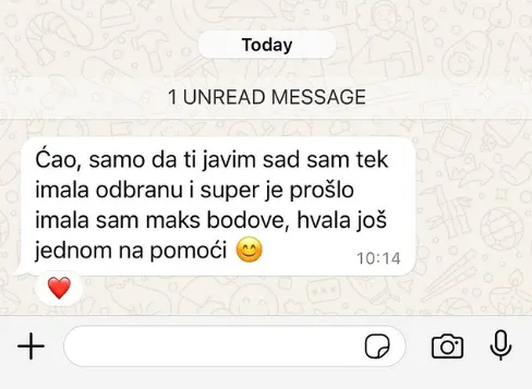 Časovi programiranja - maksimalni bodovi na odbrani