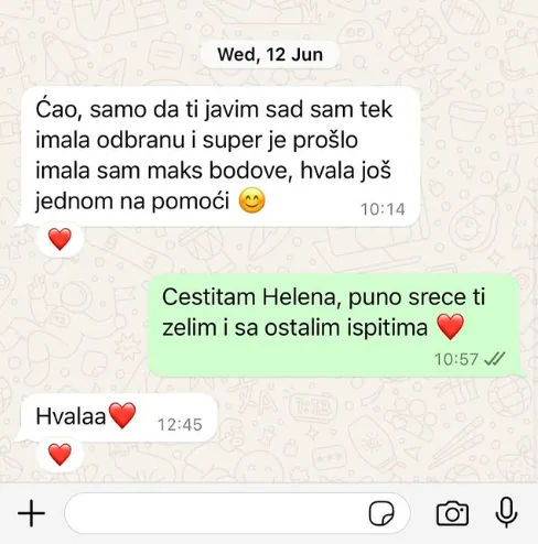 Privatni časovi - maksimalni bodovi odbrana projekta